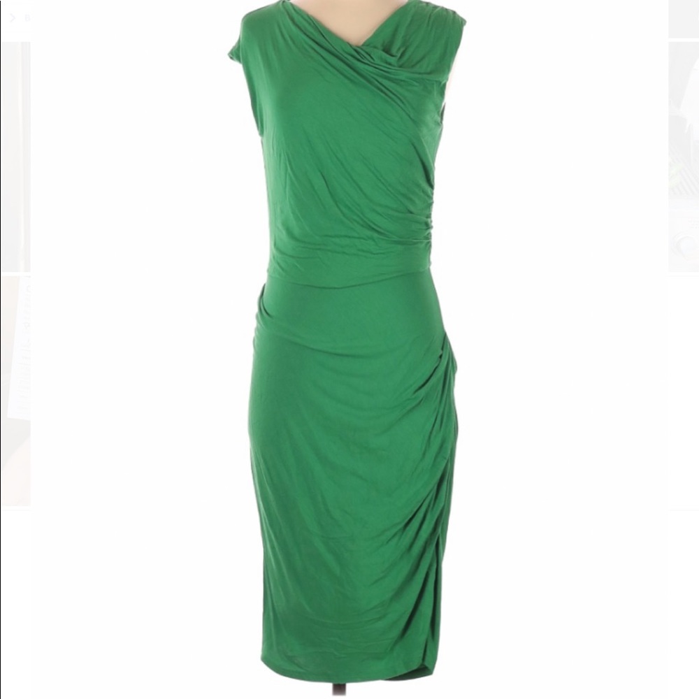 Anthropologie Bordeaux Green dress